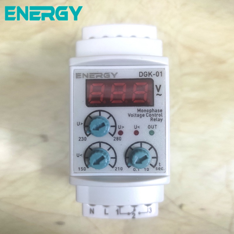 Thiết Bị Điện Bảo Vệ Lỗi Điện Áp Và Dòng Điện 1 Pha 63A DGK-01 ENERGY