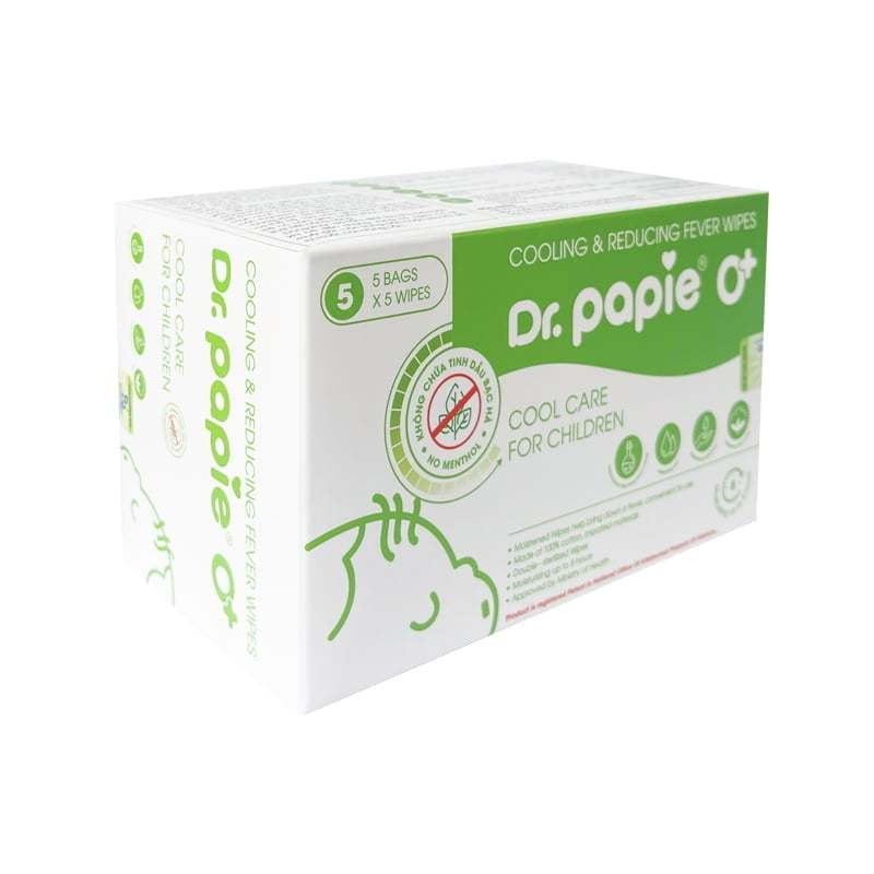 Khăn hạ sốt cho bé Dr Papie 0+ (25 khăn)