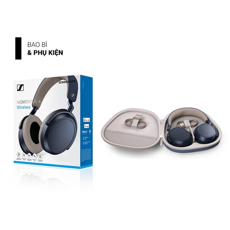 [MÀU DENIM] Tai nghe chống ồn SENNHEISER Momentum 4 Wireles - Hàng chính hãng