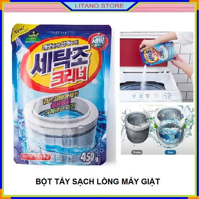 Bột Tẩy Lồng Máy Giặt Hàn Quốc Diệt Khuẩn Và Làm Sạch Lồng Máy Cửa Ngang Và Cửa Trên Hiệu Quả