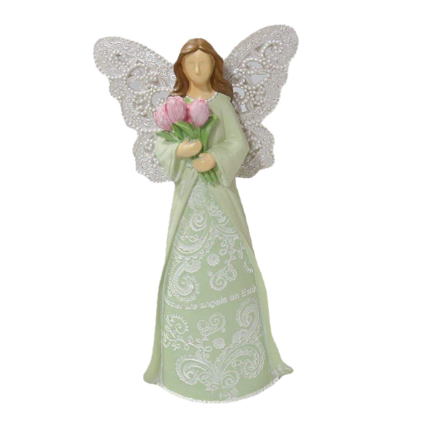 Resin Figurines Sculpture Ornament Mother Angel Statues for Bedroom Cabinet Mother'S Day
