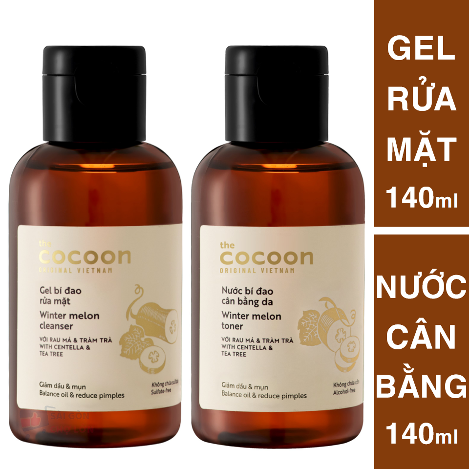 Bộ gel rửa mặt bí đao cocoon 140ml + Toner nước cân băng da bí đao cocoon 140ml