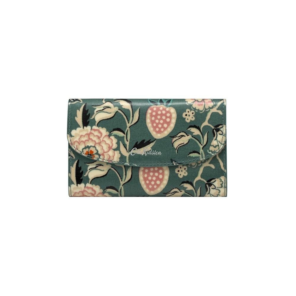 Cath Kidston - Ví cầm tay nữ/Foldover Wallet - Strawberry Garden - Teal -1042023