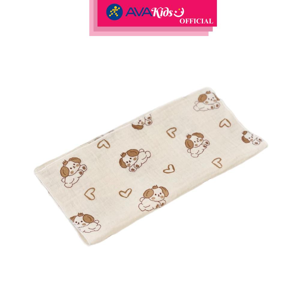 Set 5 cái khăn sữa cotton Bessla 2 lớp 27x27 cm - Cún trái tim - Hàng Chính Hãng