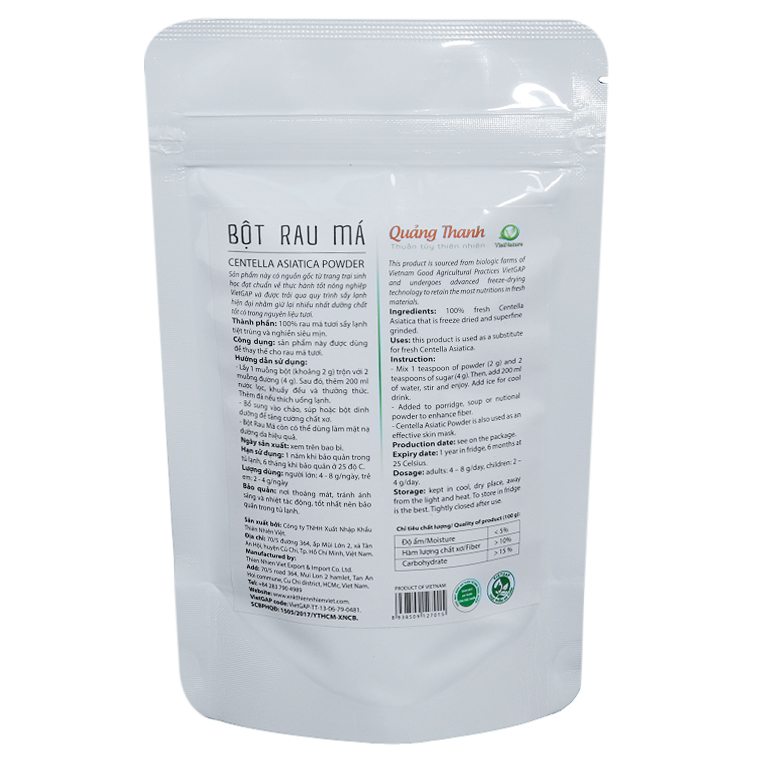 Bột Rau Má Sấy Lạnh Quảng Thanh (100g)