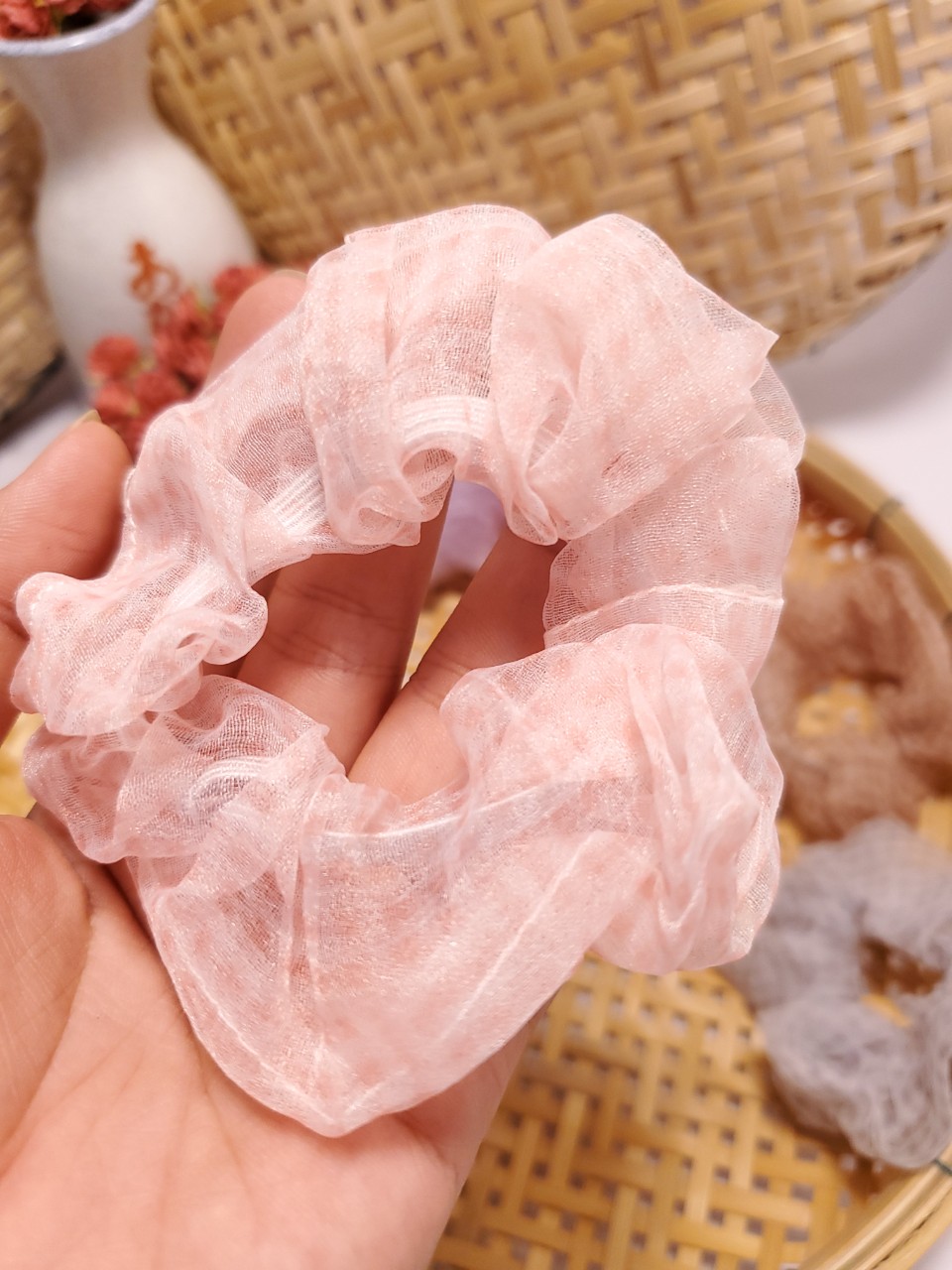 Dây buộc tóc Scrunchies pha màu dễ thương