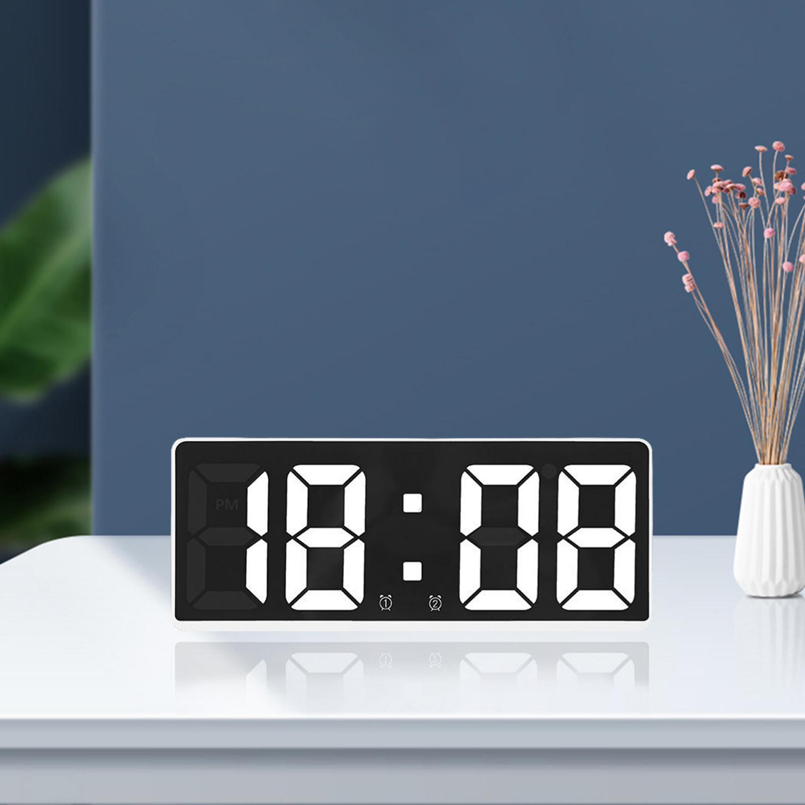 Large Number Clock Snooze LED Display Voice Control Seniors Calendar