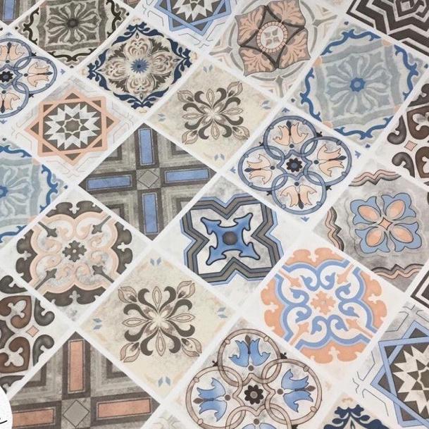 Decal gạch bông dán tường bếp dán kính nhà tắm decor trang trí chịu nhiệt dễ lau chùi đề can sẵn keo khổ lớn 1,2m 0302