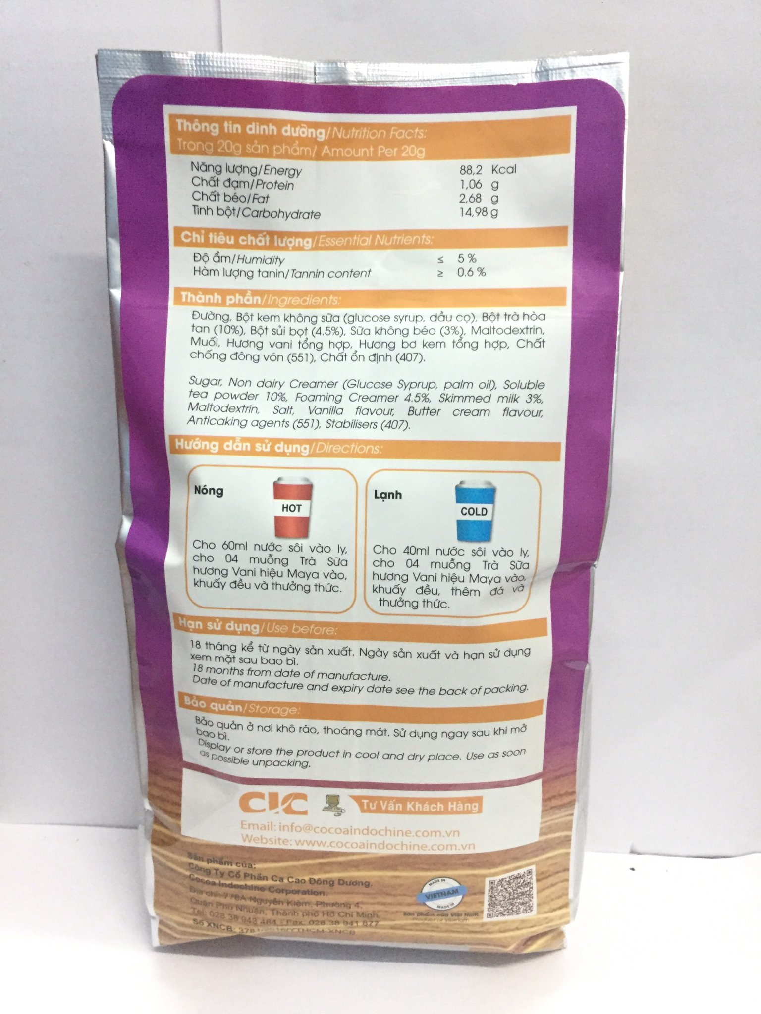 Trà sữa hòa tan Maya Vani - Túi 1 kg