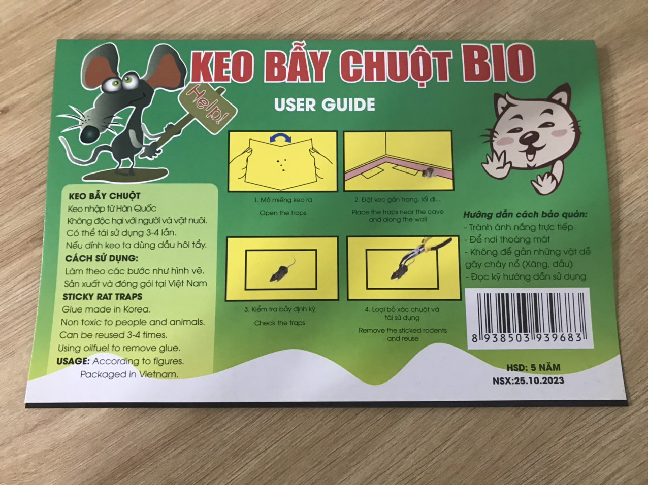 Keo dính chuột keo bẫy chuột miếng dính chuột Bio