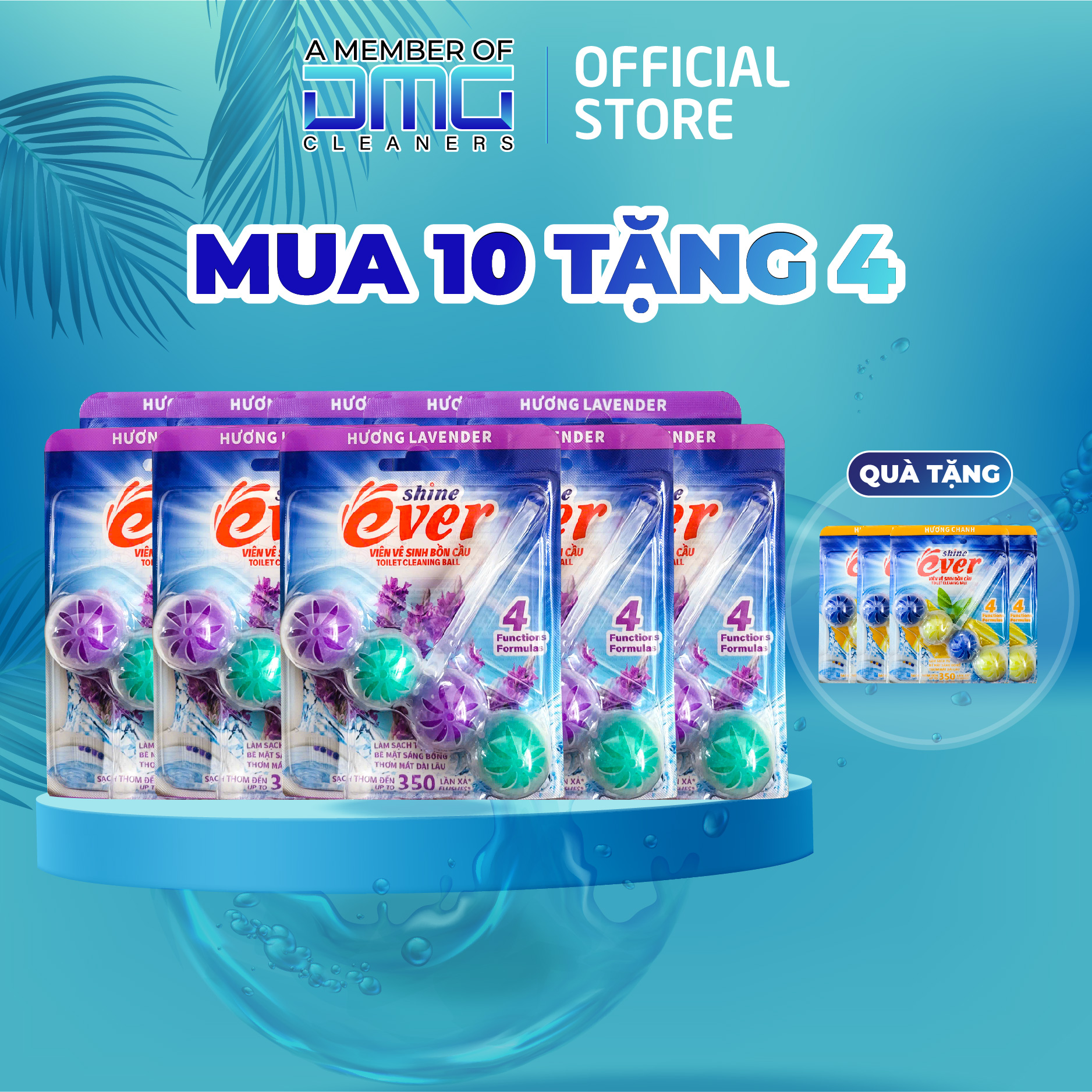 Combo 10 vỉ viên treo bồn cầu hương Lavender tặng kèm 4 vỉ hương Chanh