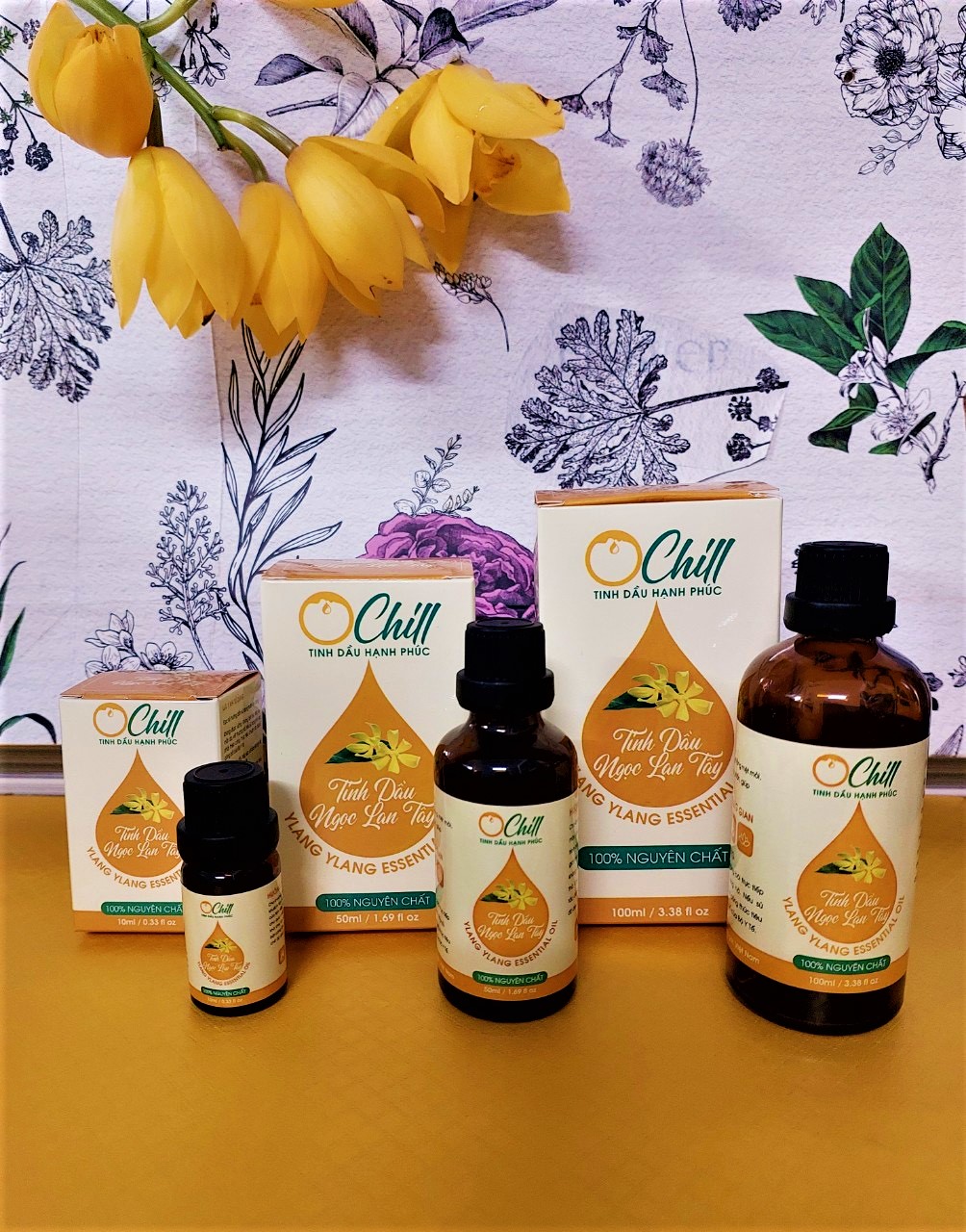 Tinh Dầu Ngọc Lan Tây OCHILL, Nguyên Chất 100%, Ylang Ylang Essential Oil - Kiểm Định QUATEST, COA