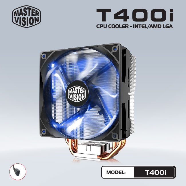 Tản nhiệt CPU VSP T400i Fan 12cm Led RGB Dùng Cho Tất Cả Socket - Hàng chính hãng TECH VISION phân phối