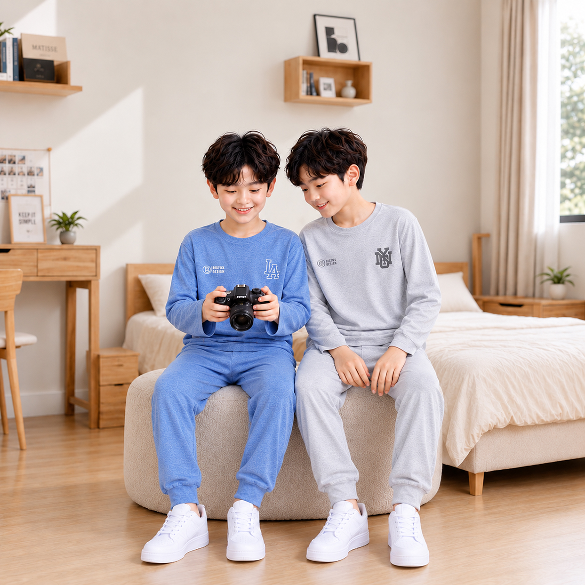 Bộ thu đông bé trai Bigfox 3-11 tuổi N26 Bộ giữ nhiệt dài tay mùa thu đông cho bé size đại 11-39kg
