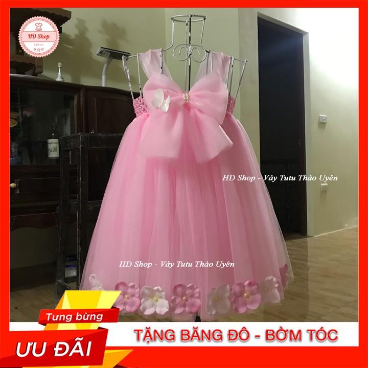 Đầm cho bé ️️ Đầm công chúa hồng phấn nơ 1 cho bé gái