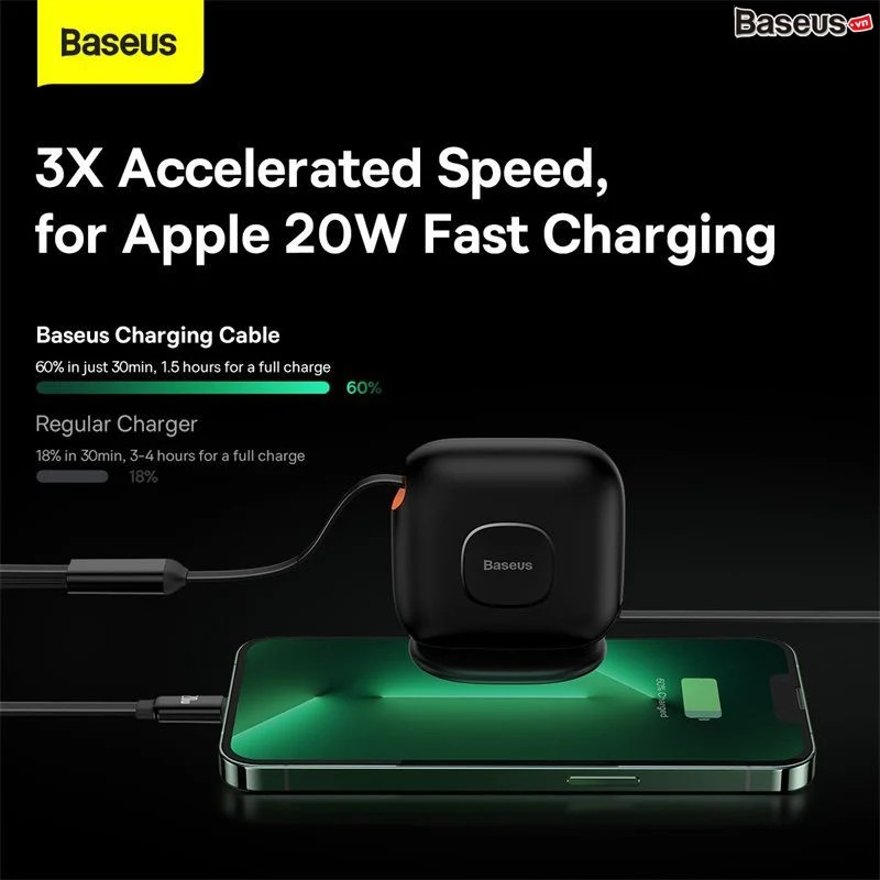 Cáp Sạc Đa Năng Baseus Traction Series Retractable 3-in-1 Fast Charging - HÀNG CHÍNH HÃNG