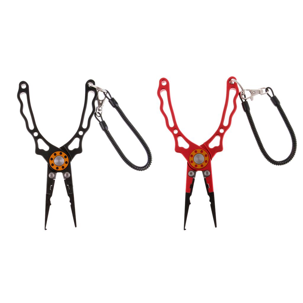 2pcs Fishing Pliers Line Cutter Hook Split Tools with Sheath And Lanyard
