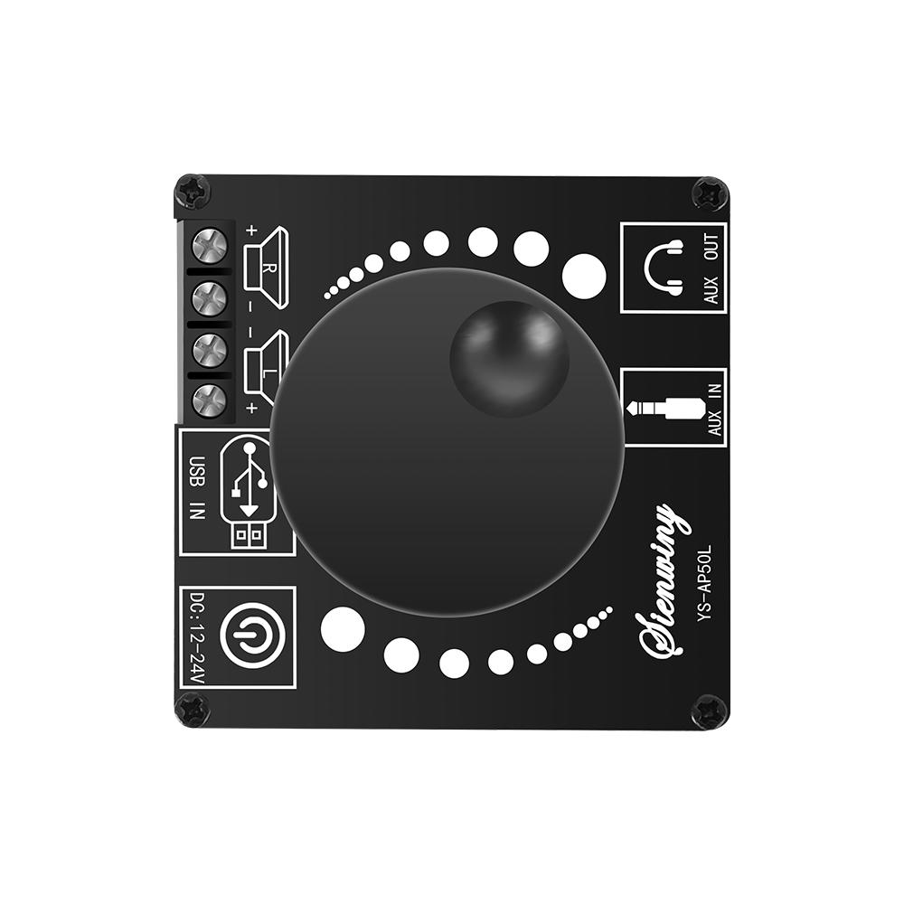 2 Channel BT 5.1 Digital Audio Amplifier Board Module High and Low Tone Adjustment Mobilephone APP Control Support AUX 3.5mm Audio U disk Sound Card Input
