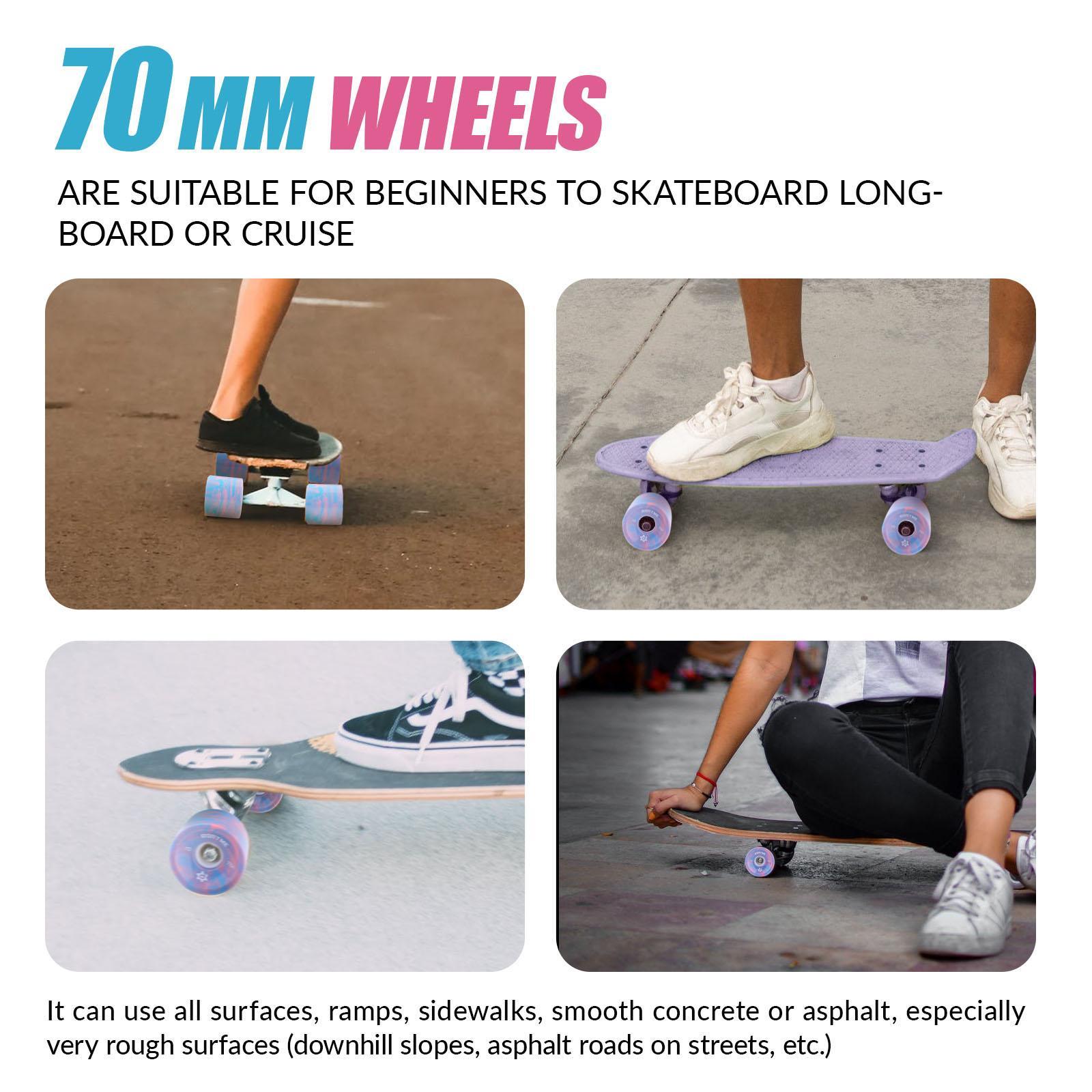 8Pcs Skateboard Wheels Longboard PU Roller 78A Repair Wheel Accessories