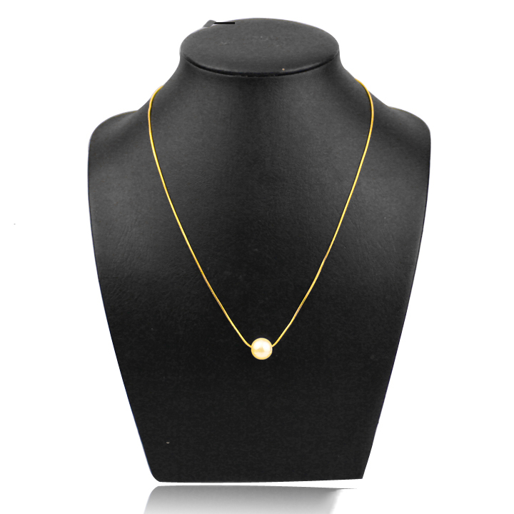 Dây chuyền nữ titan sợi mì gắn hạt ngọc  WDC923V Không đen không rỉ sét