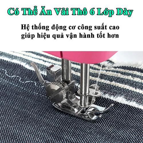 Máy may mini gia đình cao cấp với 12 chế độ may khác nhau tiện lợi, máy khâu gia đình không kén vải sử dụng dễ dàng, máy khâu mini có giả vắt sổ có bàn đạp ga tiện lợi với 12 chế độ may cho các loại vải khác nhau