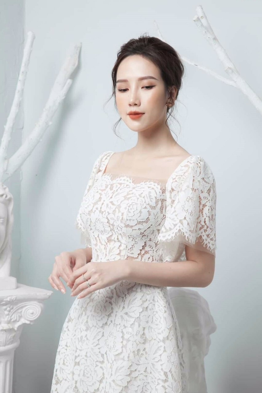 Đầm xòe hối ren lụa dự tiệc cực sang BY8209