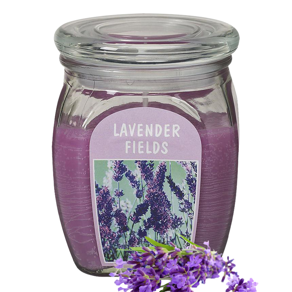 Hũ nến thơm tinh dầu Bolsius Lavender Fields 305g QT024366 - cánh đồng oải hương