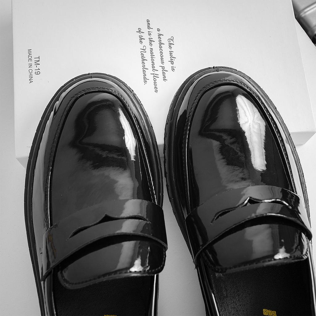 Giày Lười Nam AROTI Form Loafer Chất Da Đẹp Cao Cấp,Đế Khâu giúp tăng 3 cm Dáng Mọi Lịch Lãm Màu Đen - Đủ size G608-Đen
