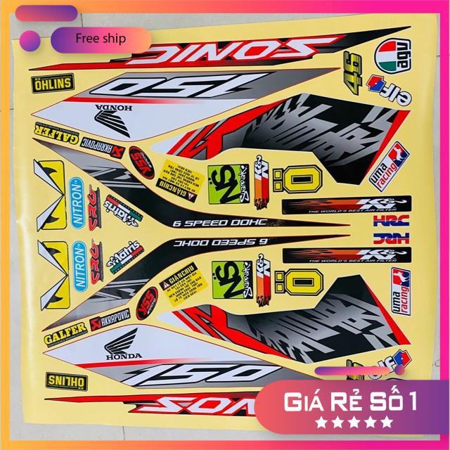 Tem rời dành cho Sonic 150 decal đế vàng cao cấp