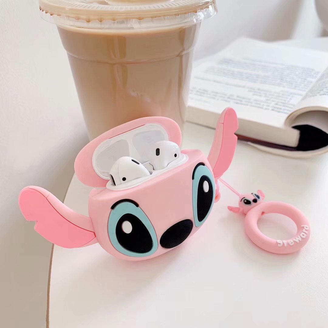 Vỏ Bao Silicon Bảo Vệ Hình Stitch Cho Case Airpods 1/2/Pro