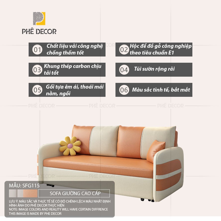 SOFA GIƯỜNG CAO CẤP - SFG115 - 1m98