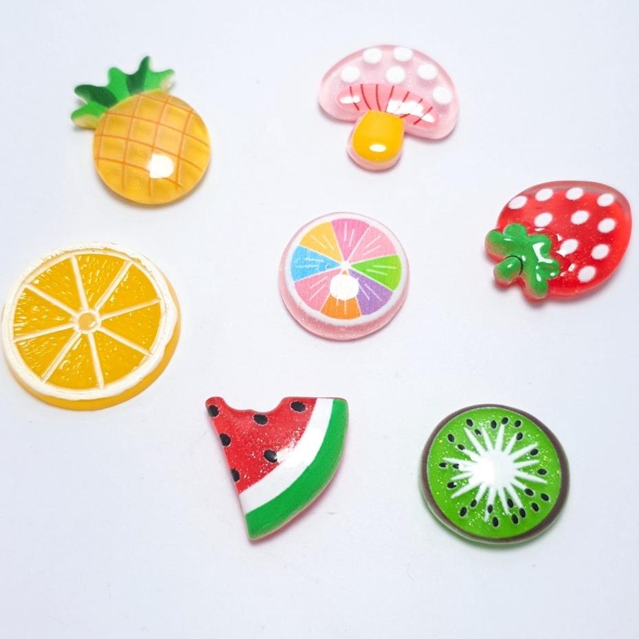 Sticker trang trí dép cross / nút gắn hkdesign mẫu hình hoa quả gắn sục