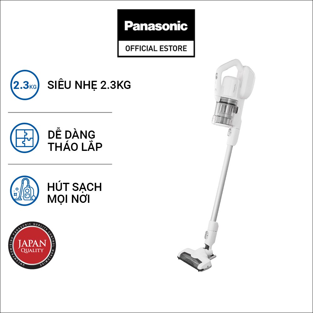 Máy hút bụi không dây siêu nhẹ Panasonic MC-SBV01W246 – Hút sạch mọi lúc mọi nơi – Dễ dàng tháo lắp - Tích hợp đèn LED phát hiện bụi - Hàng chính hãng