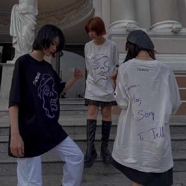 Áo thun unisex tay lỡ SADBOIZ SAD BOIZ STORY TEE || Hany shop