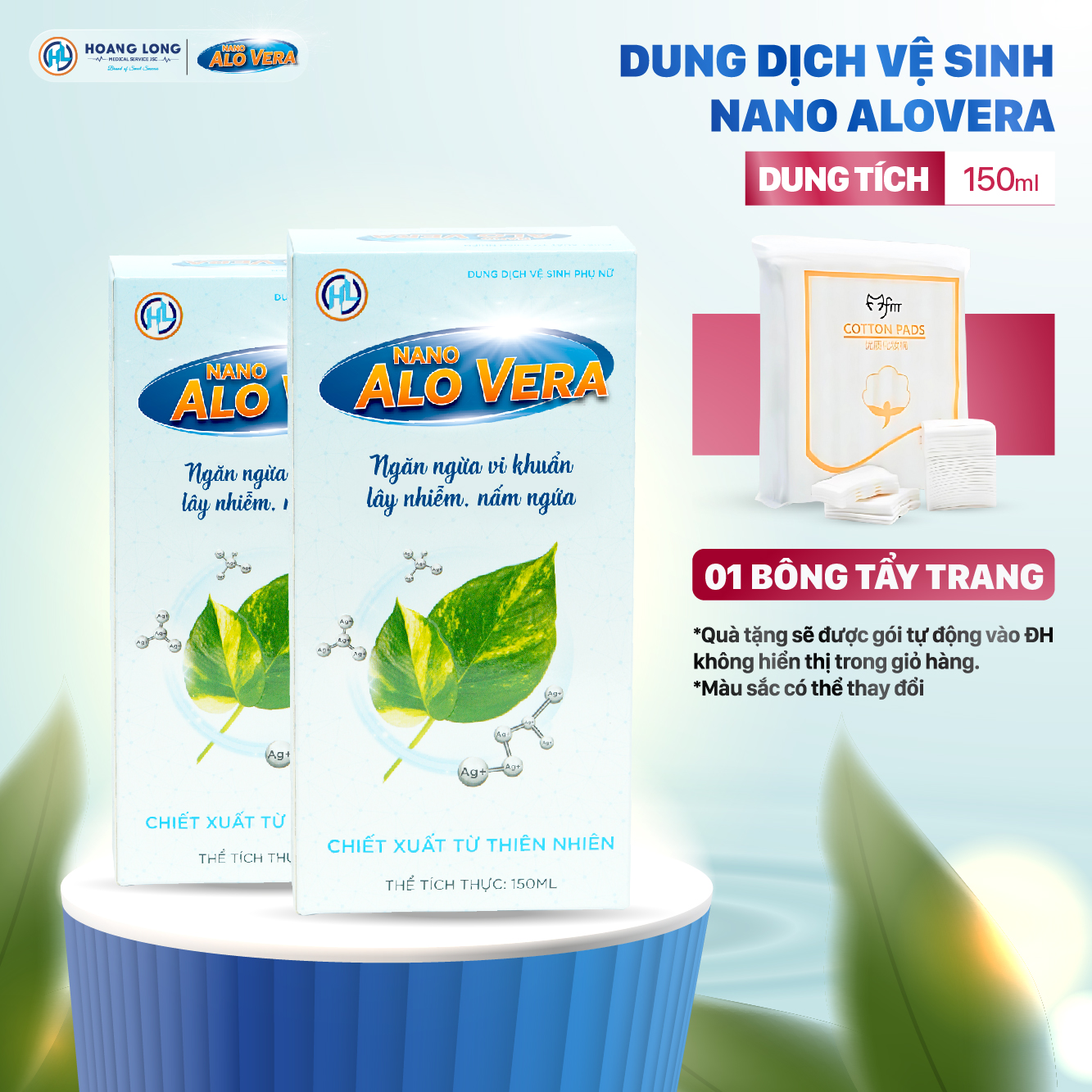 (Mua 2 Tặng 1 - Chọn Quà Trong Giỏ hàng) Dung Dịch Vệ Sinh Nano AloVera Chai Lớn (150ml) - Hỗ Trợ Điều Trị Viêm Nhiễm Phụ Khoa Nam Nữ Women