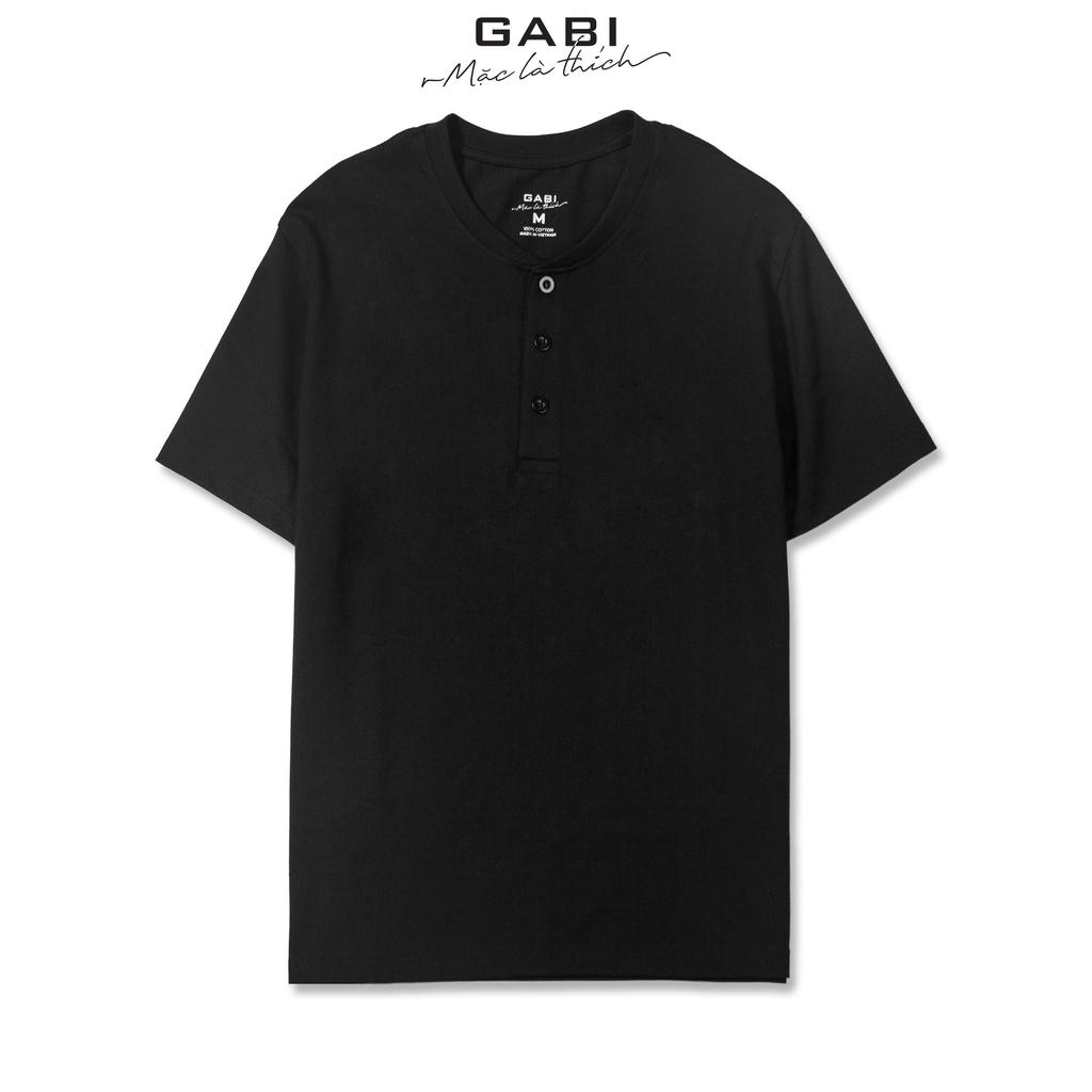 Áo thun Nam cotton 100% cổ khuy cúc Basic form Regular GABI thoáng mát, lịch lãm