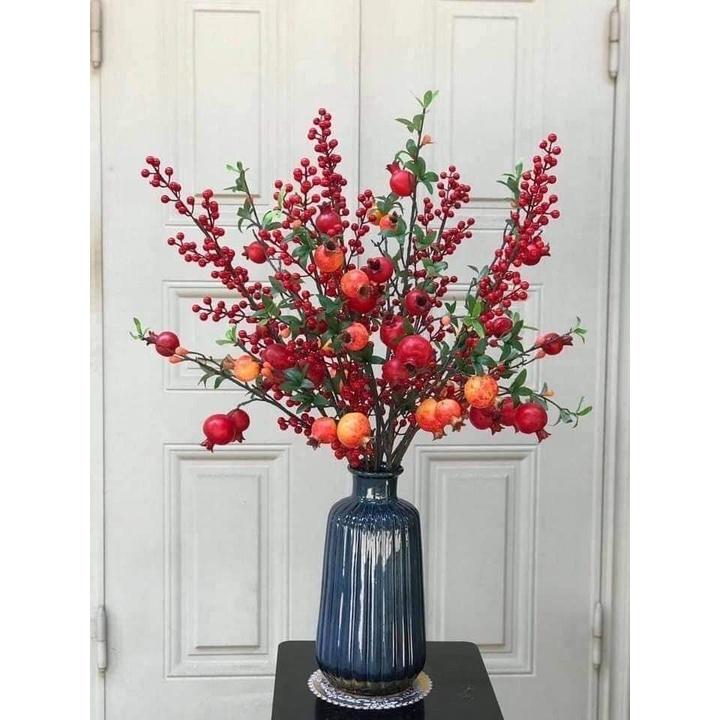 Bình hoa gốm Bát Tràng cỡ to cao 30cm - Trang trí dáng bình dừa men xanh hỏa biến