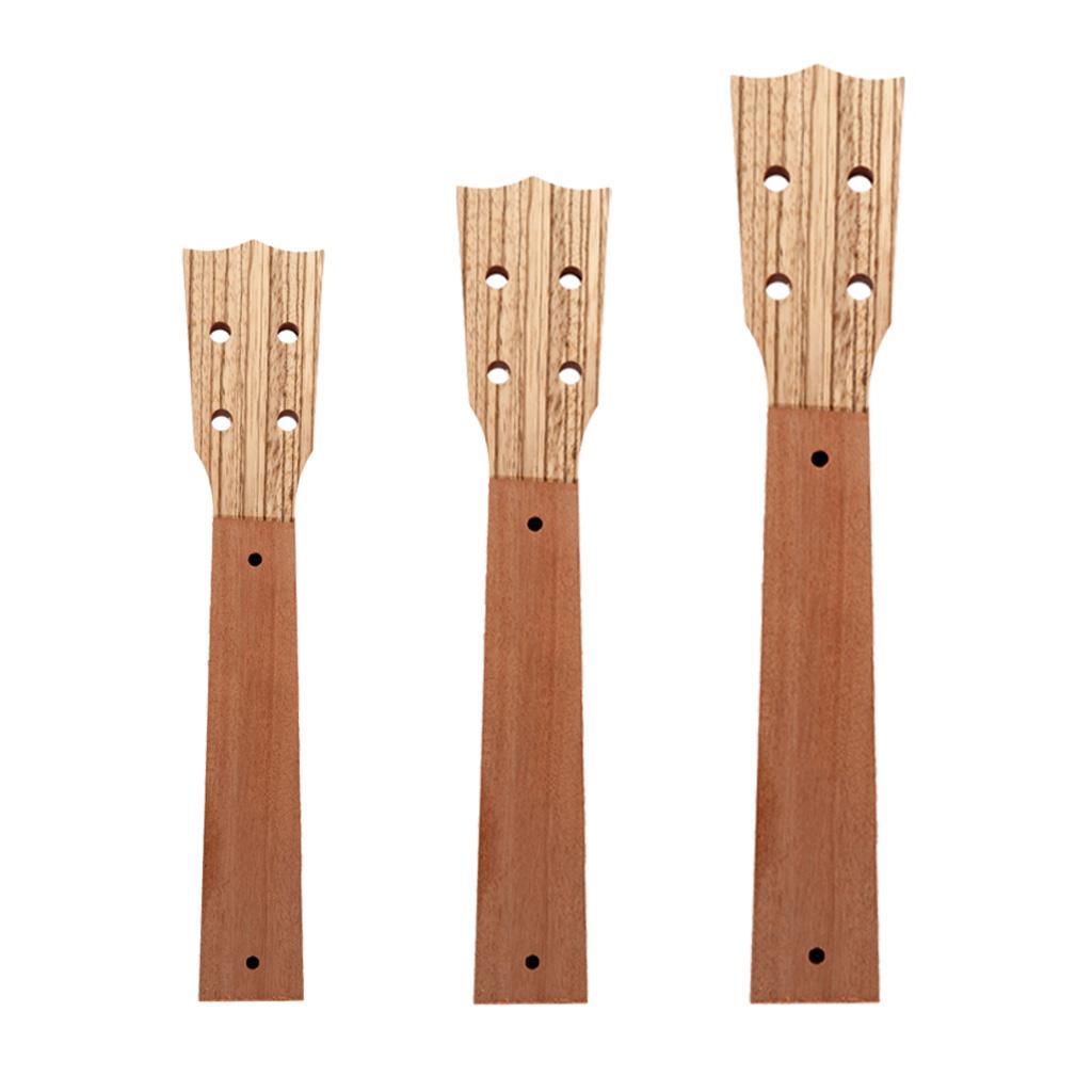 Unfinished Zebrawood Ukulele Neck Headstock Musical Instrument Parts