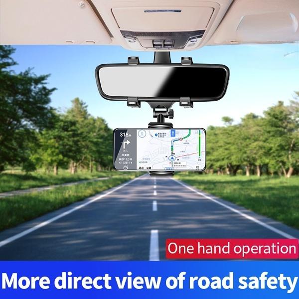 360 ° Giá Đỡ Điện Thoại/ Thiết Bị GPS Gắn Kính Chiếu Hậu Xe Hơi Xoay Được Tiện Dụng