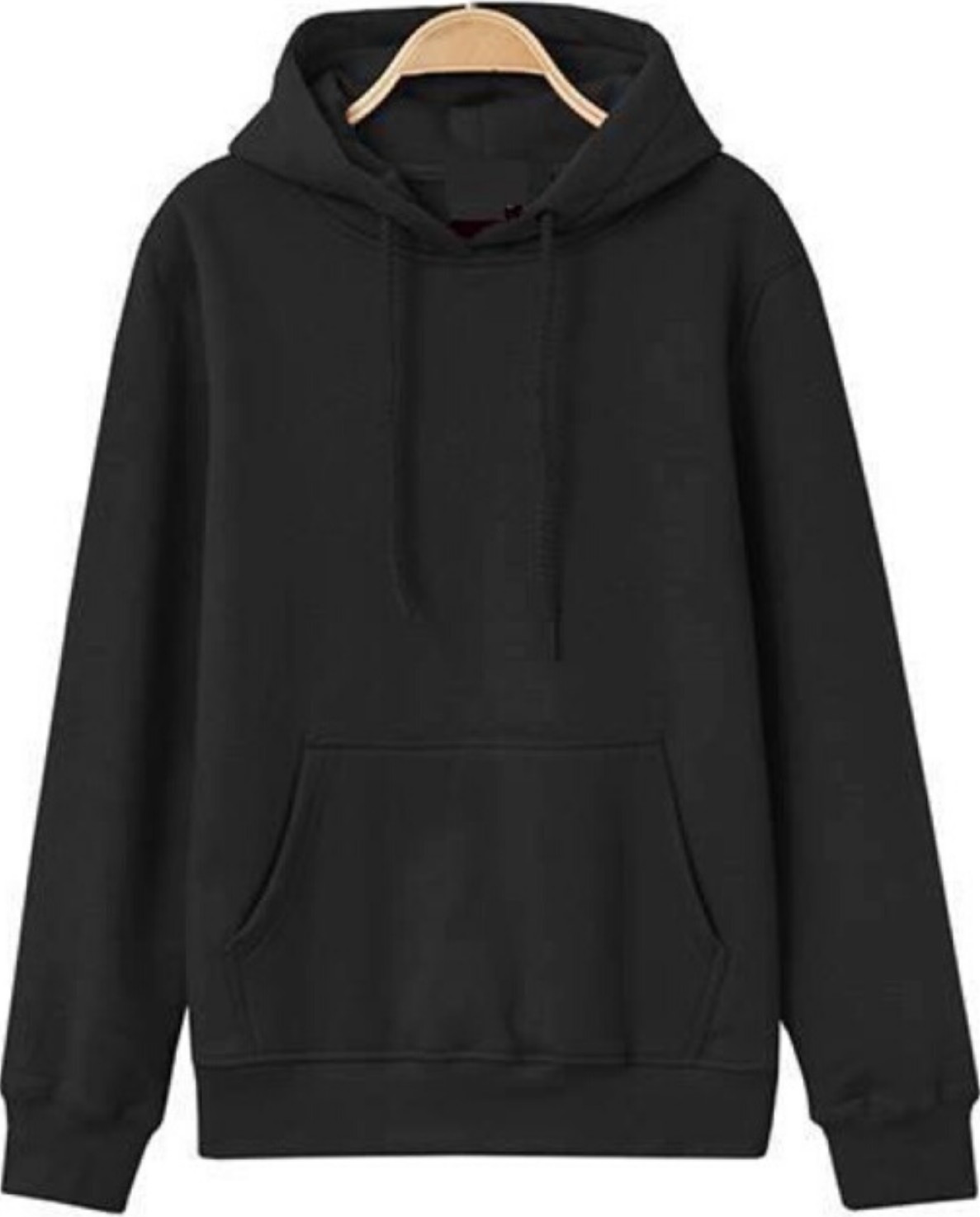 Áo Hoodie Nỉ Cotton Đen Trơn Đủ Size S M L XL Cao Cấp