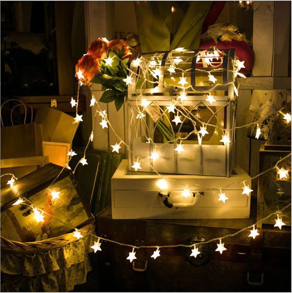 Đèn Led Trang Trí Ngôi Sao Dài 6M - 40 Bóng Trang Trí Noel Lễ Tết