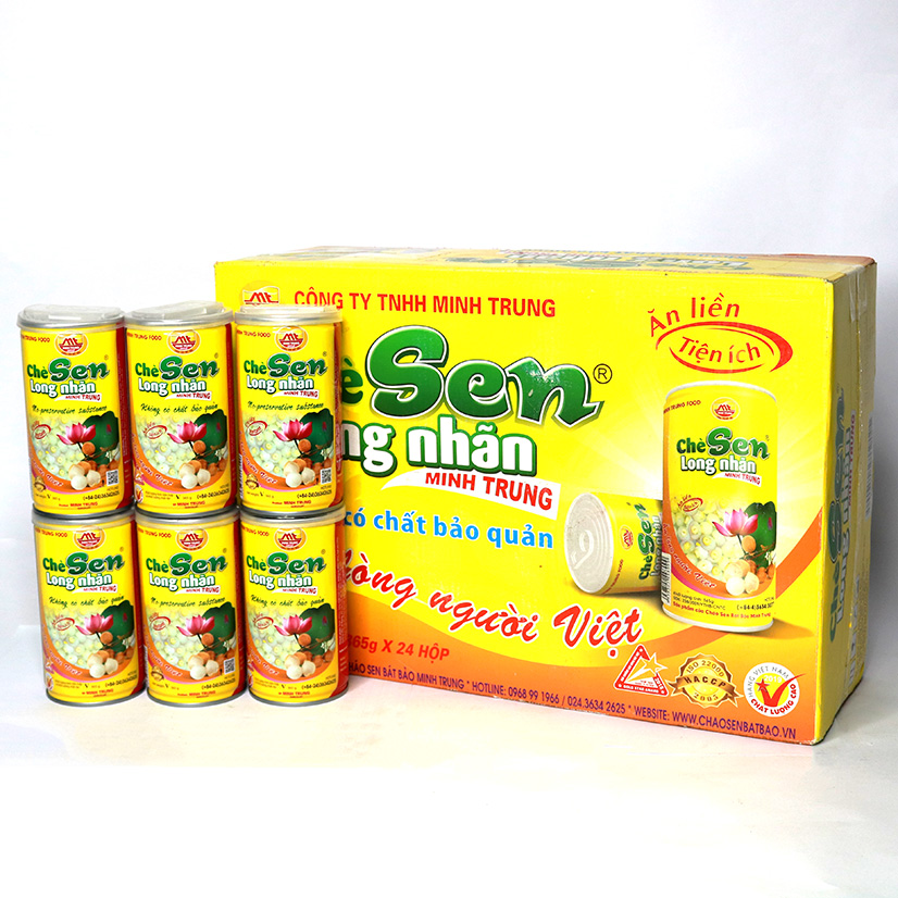 Chè sen long nhãn Minh Trung 365g (thùng 24 lon - Chè Sen Long Nhãn 24)