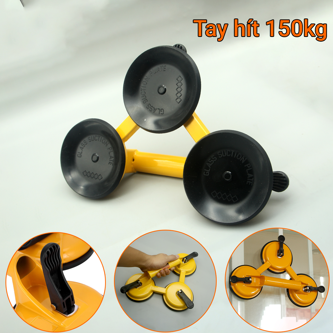 Tay hít kính 3 chấu