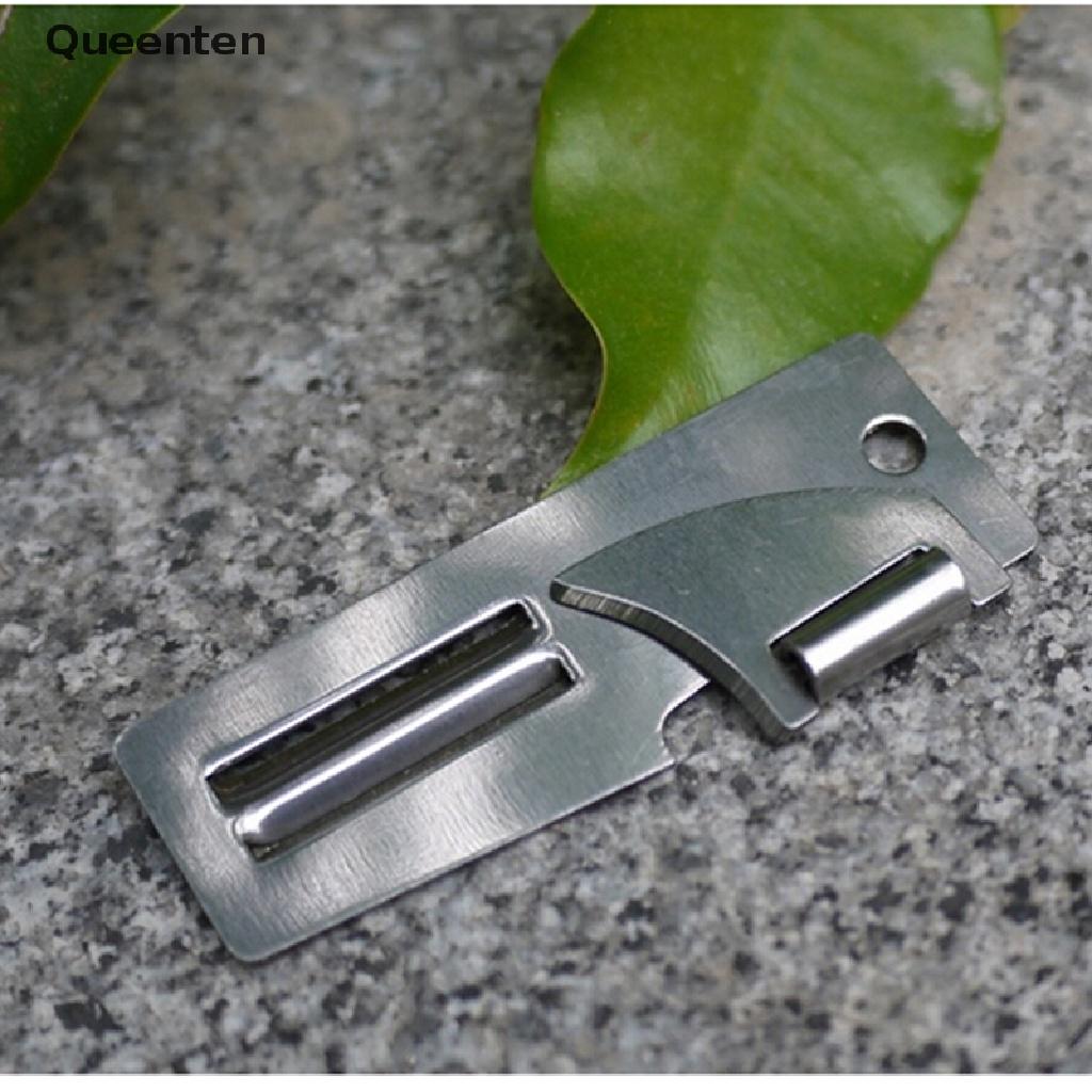 Queenten 2&quot; Double Peeler Stainless Steel 2 in 1 EDC Pocket Multi Tool Outdoor Can Opener QT