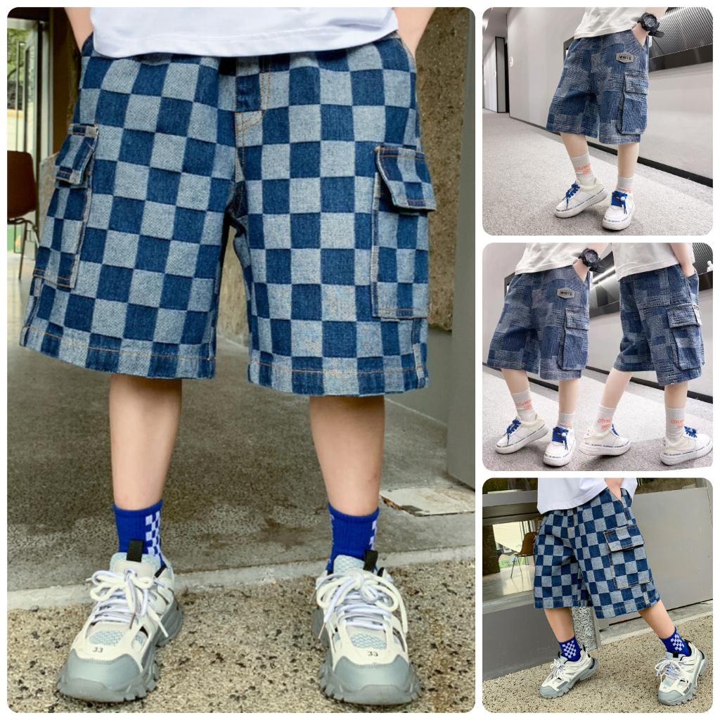 QK3 Size130-170 (25-45kg) Quần short Jean bé trai (Quần đùi cho bé cực mát) Thời trang trẻ Em hàng quảng châu