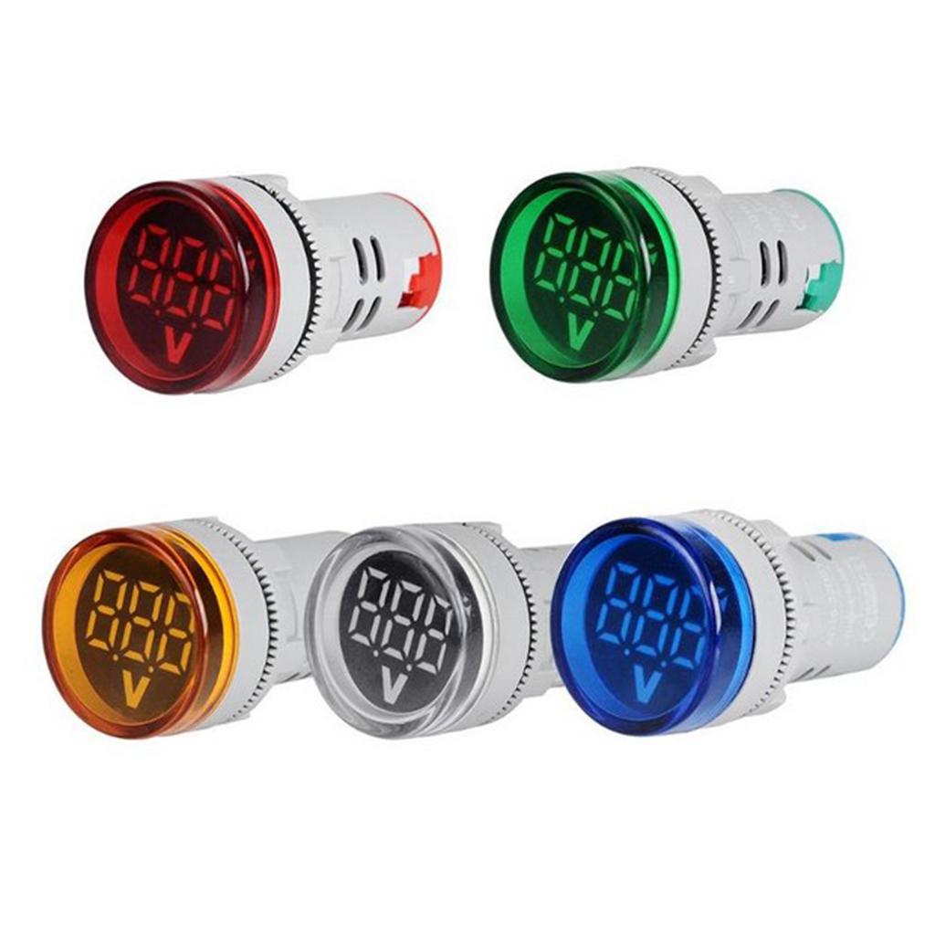2xVoltmeter AC 12-500V Voltage Meter Power Monitor LED Indicator Green