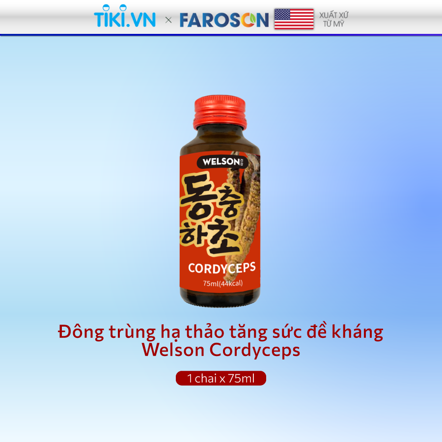 Đông trùng hạ thảo tăng sức đề kháng Welson Cordyceps 1 chai 75ml