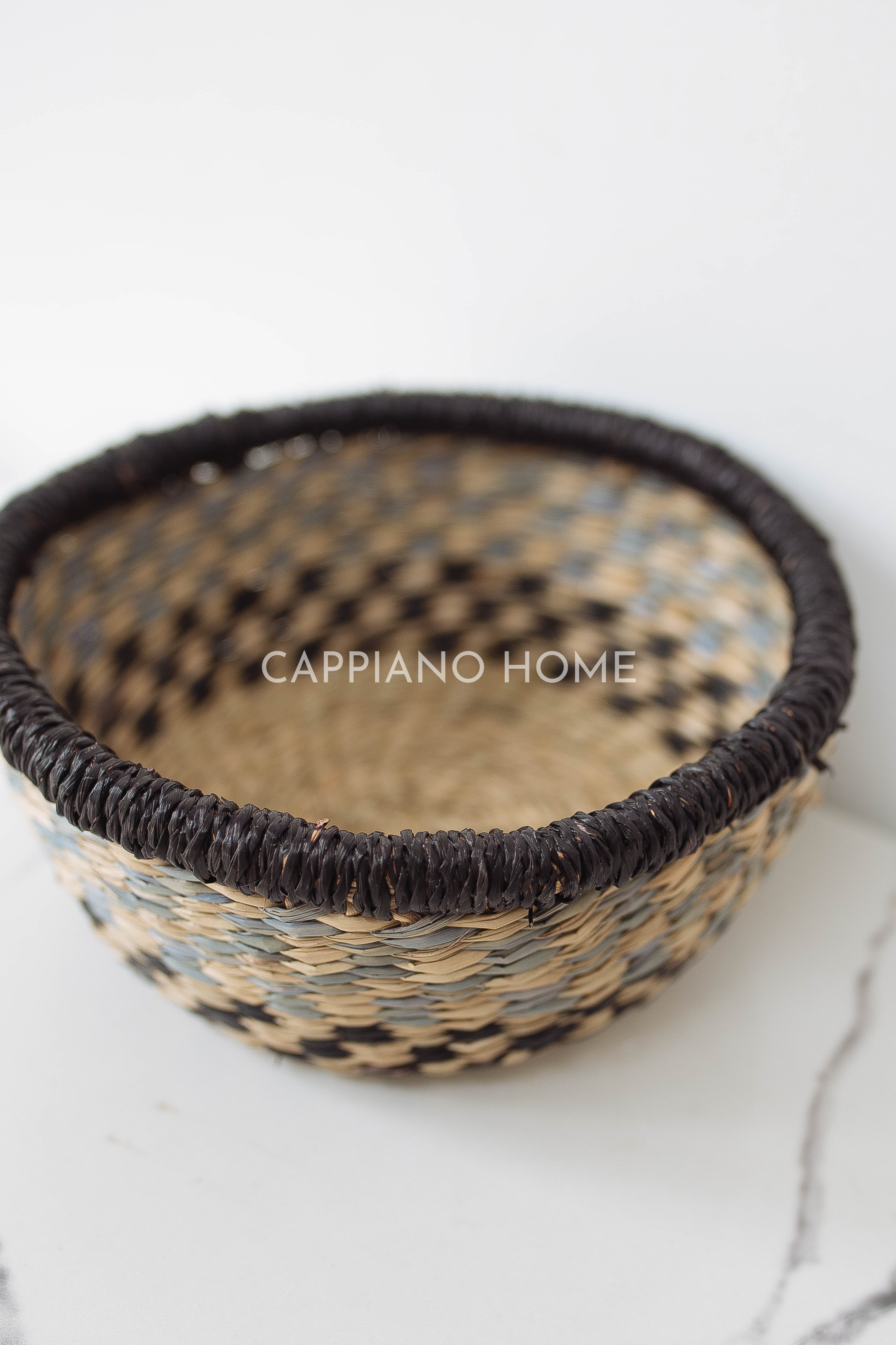 Giỏ Chad tay cầm, giỏ đựng đồ quần áo, đựng thực phẩm - Giỏ sọc đen, giỏ decor | Cappiano Home