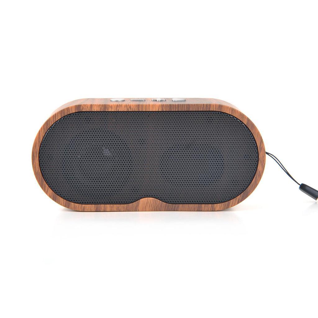 Wood Grain Wireless Bluetooth 5.0 Speaker Loudspeaker With Mic FM USB TF