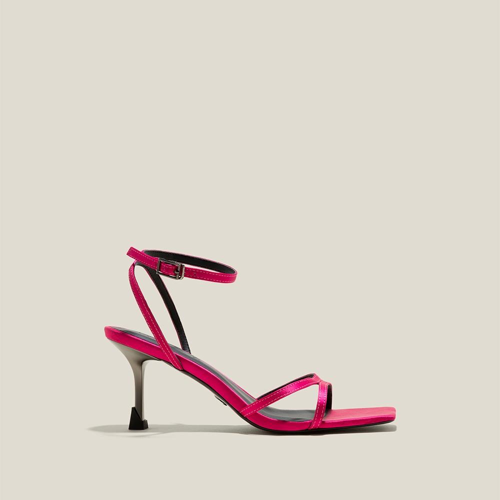 Vascara Sandal Quai Satin Mảnh Nhấn Gót Hiệu Ứng Aluminium - SDN 0764